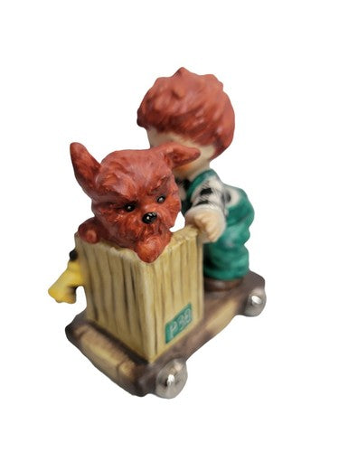 Goebel Hummel Redhead 1958 Figurine Gangway Boy With Dog BYJ 28