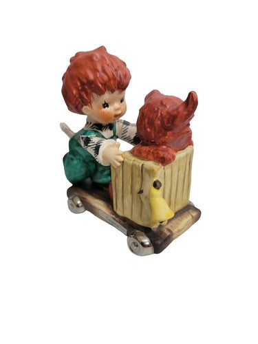 Goebel Hummel Redhead 1958 Figurine Gangway Boy With Dog BYJ 28